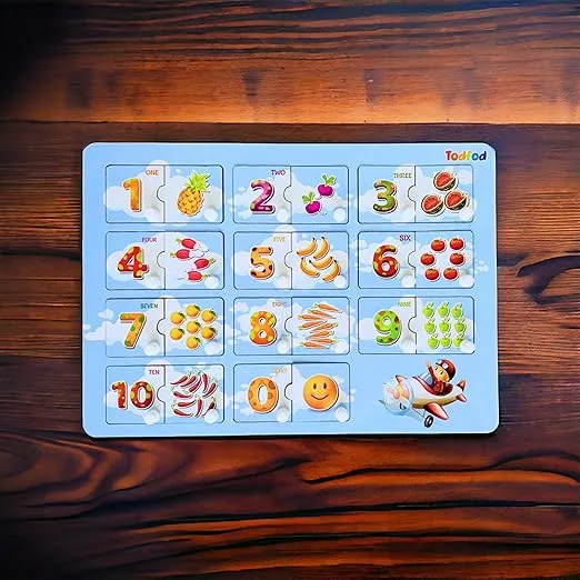 Wooden Number & Counting Peg Puzzle Board